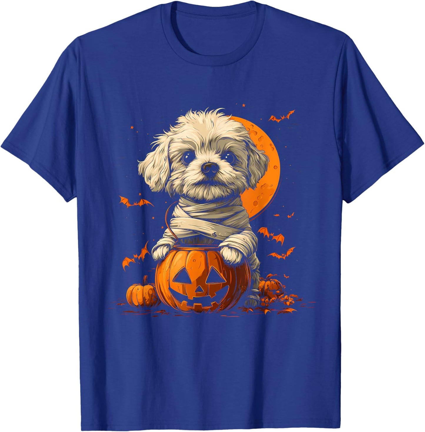 Mummy Havanese Pumpkin Scary Halloween Dog Lovers Costume T-Shirt - T-Shirt | Royal