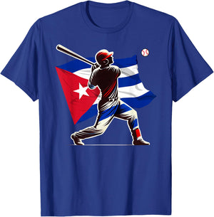 Baseball Pitcher Cuba Flag Cuban Softball Player T-Shirt - T-Shirt | Royal