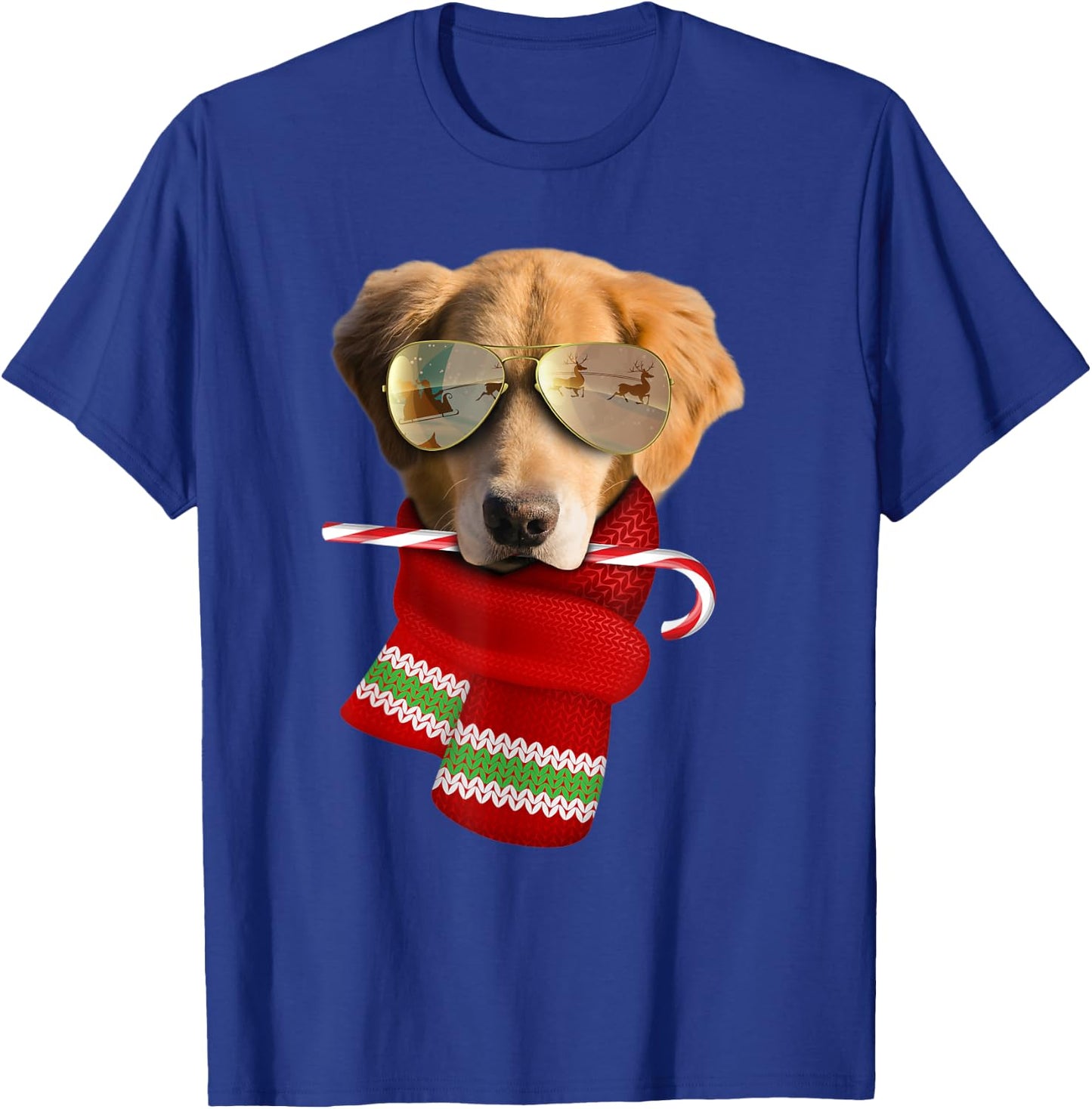 Golden Retriever shirt Christmas Gift Dog Lovers Sunglasses Women Kids T-Shirt - T-Shirt | Royal