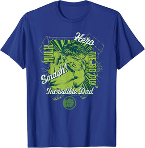 Marvel Hulk Incredible Dad Super Hero T-Shirt - T-Shirt | Royal