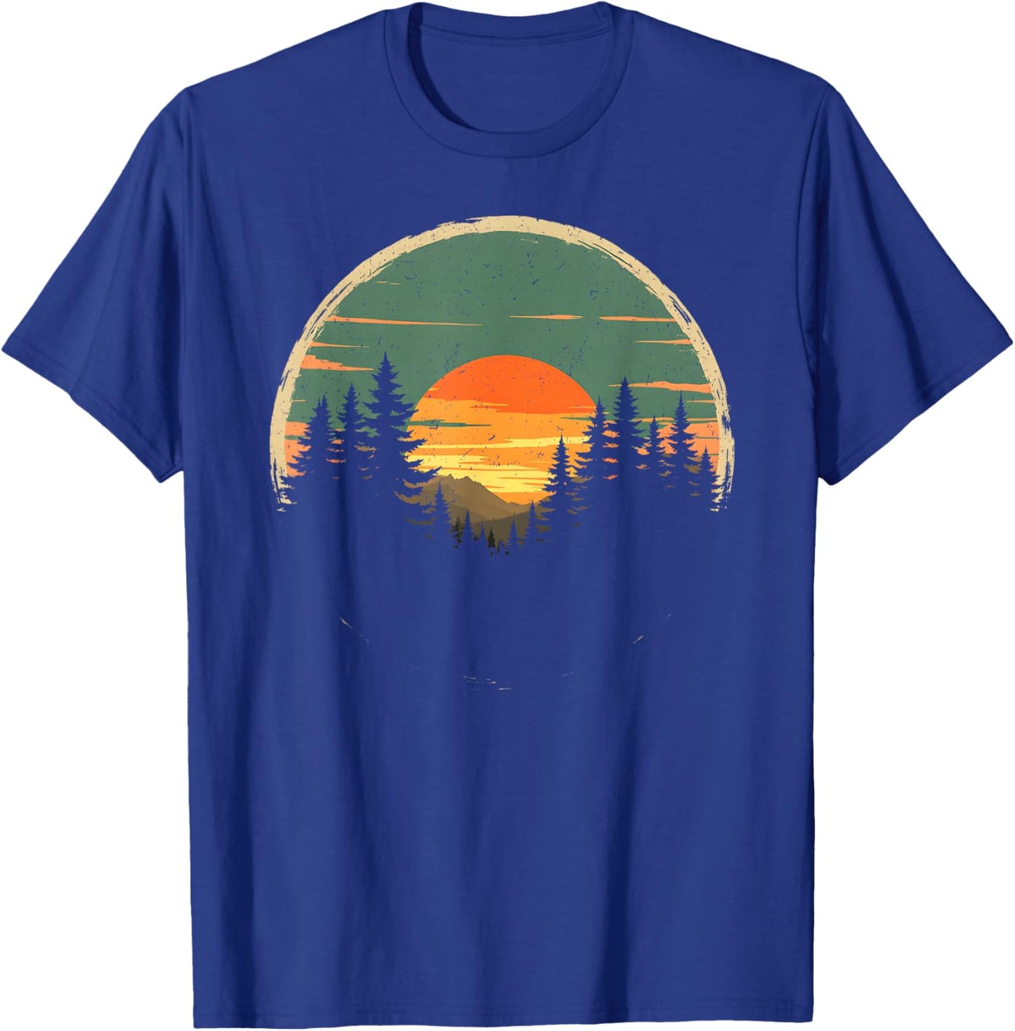 Retro Forest Trees Wildlife Nature Vintage Forest T-Shirt - T-Shirt | Royal