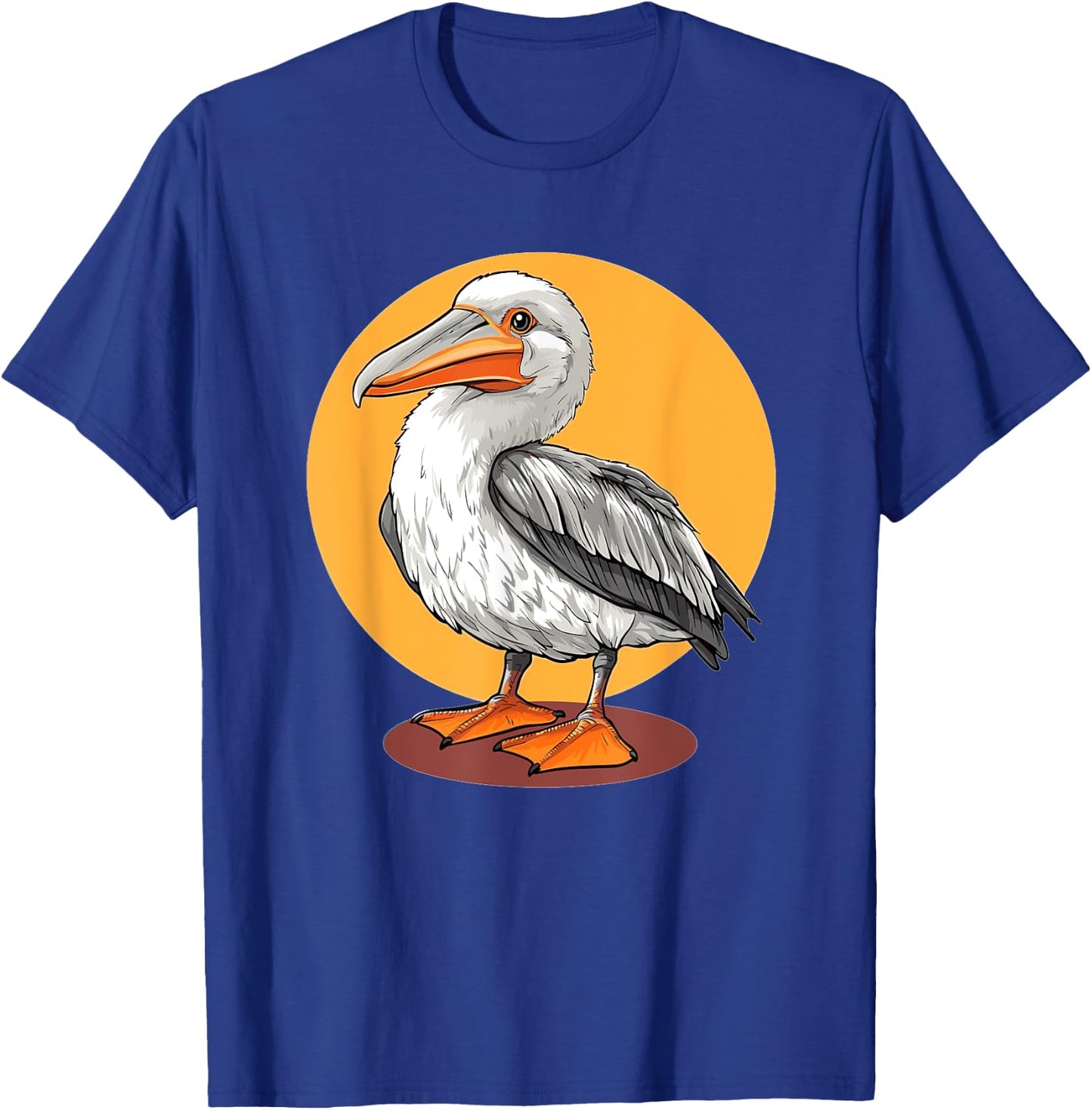 Pelican Illustration Wildlife Coastal Bird T-Shirt - T-Shirt | Royal