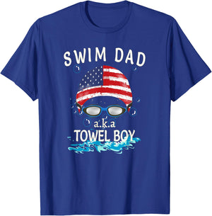 Swim Swimmer Funny Swimming Swim Dad Towel Boy Goggles Shirt T-Shirt - T-Shirt | Royal