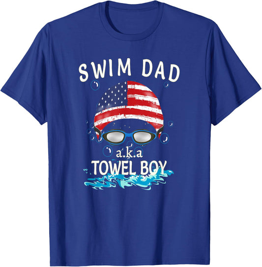 Swim Swimmer Funny Swimming Swim Dad Towel Boy Goggles Shirt T-Shirt - T-Shirt | Royal