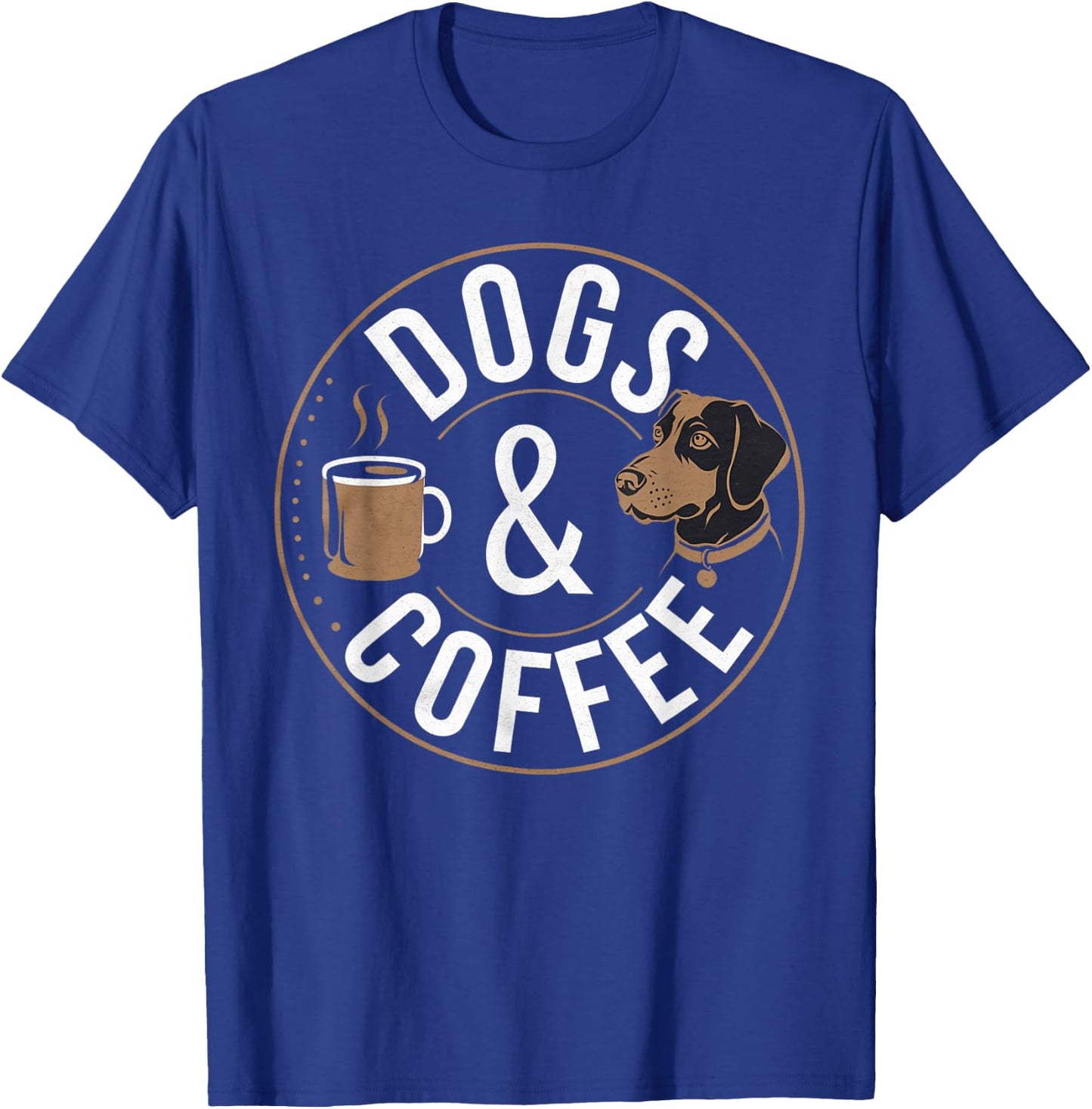 Funny Dogs & Coffee Graphic For Dog Lovers Dogs and Coffee T-Shirt - T-Shirt | Royal