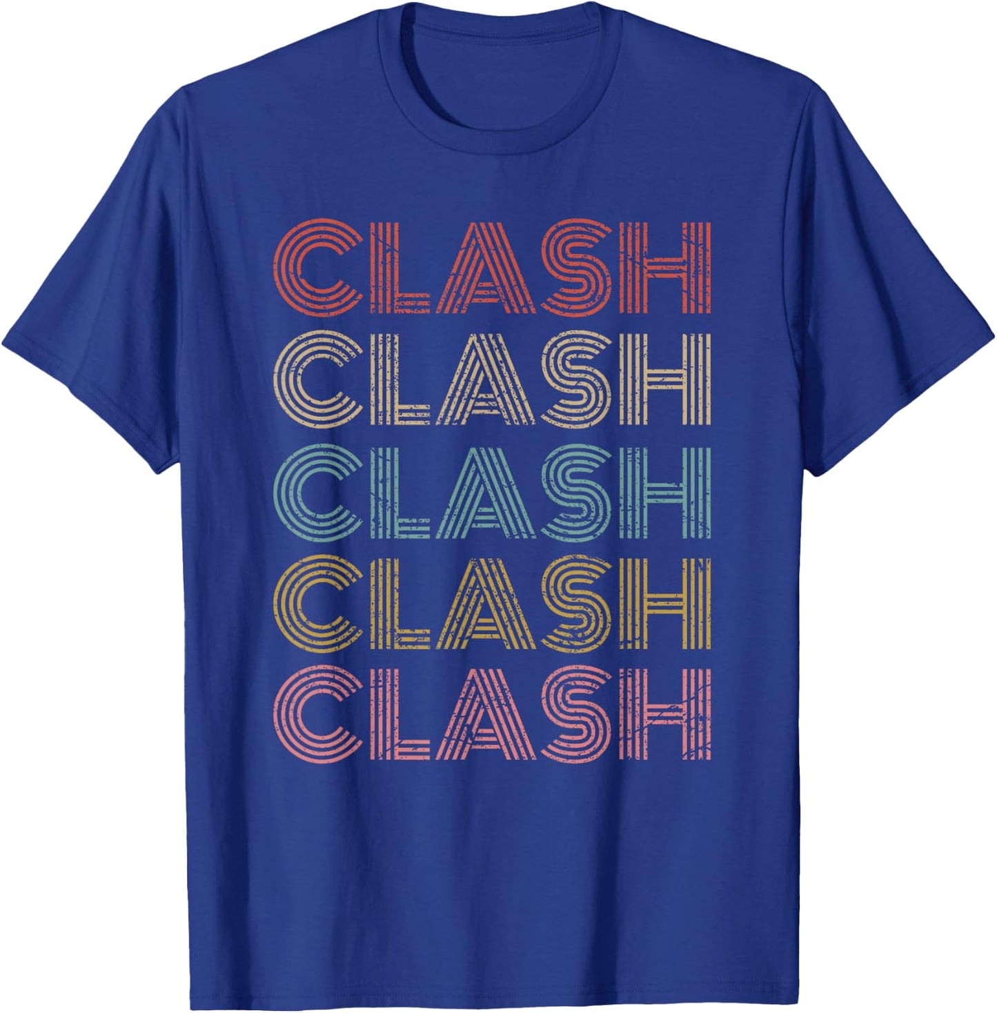 Clash Vintage Retro Text 70s 80s Gaming Gift T-Shirt - T-Shirt | Royal