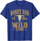 Bonus Dad of The Wild One Cowboy Western Rodeo Party T-Shirt - T-Shirt | Royal