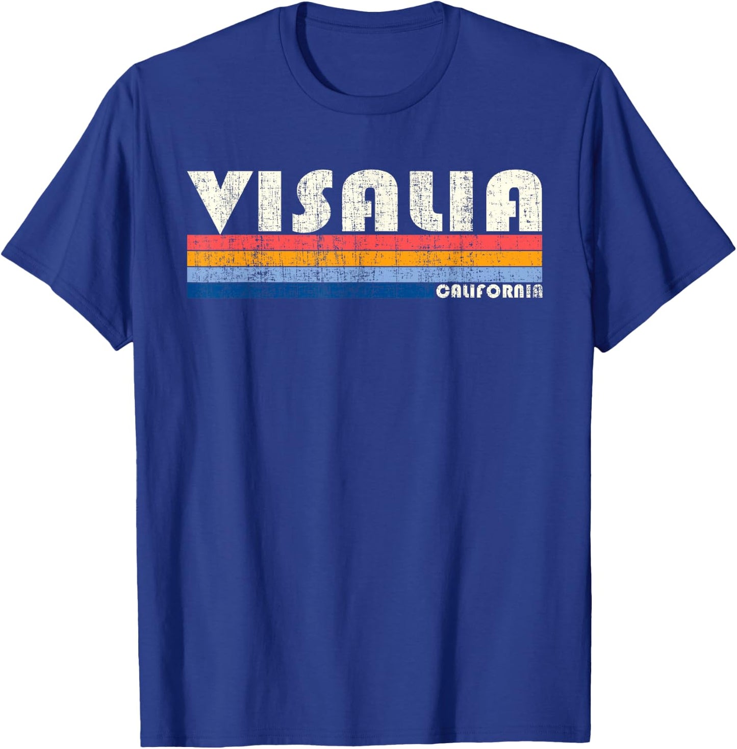 Vintage 70s 80s Style Visalia CA T-Shirt - T-Shirt | Royal