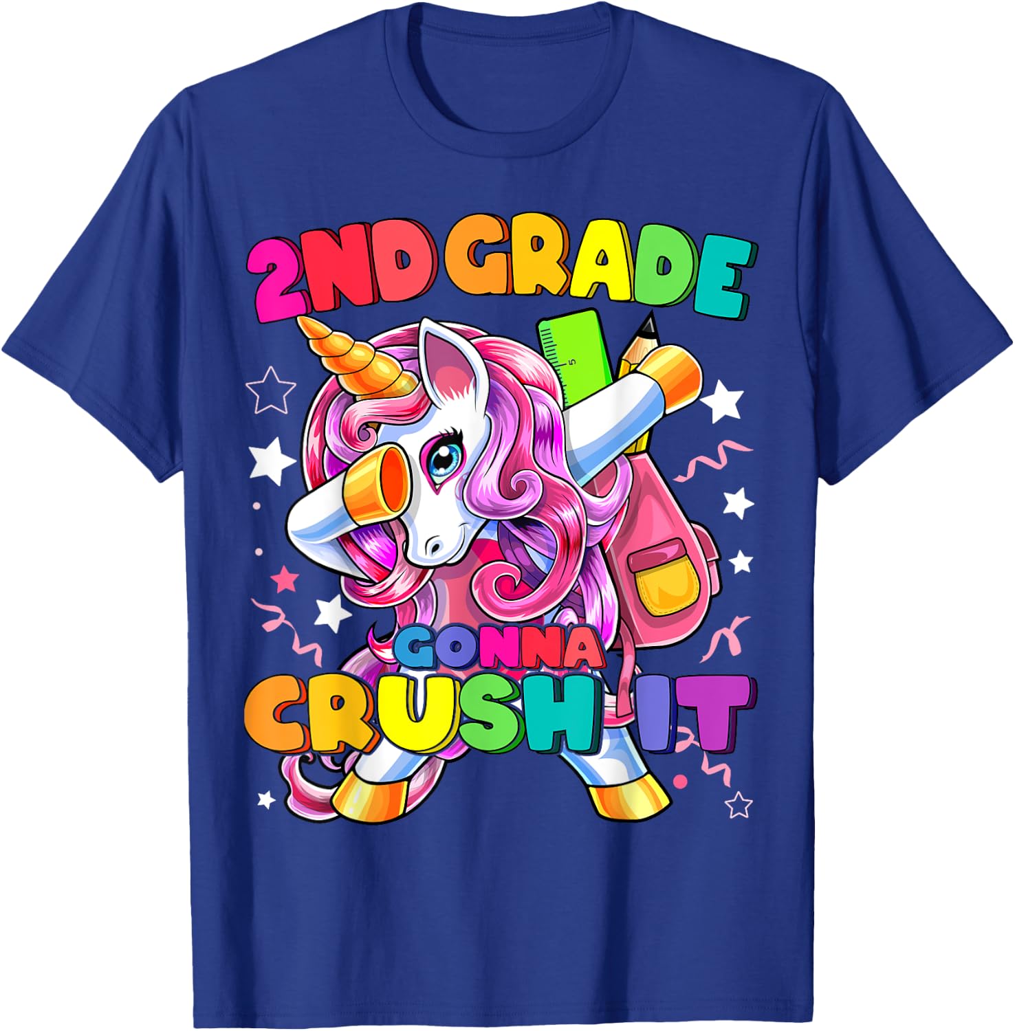 2nd Grade Dabbing Unicorn Back to School Shirt Girls Gift T-Shirt - T-Shirt | Royal