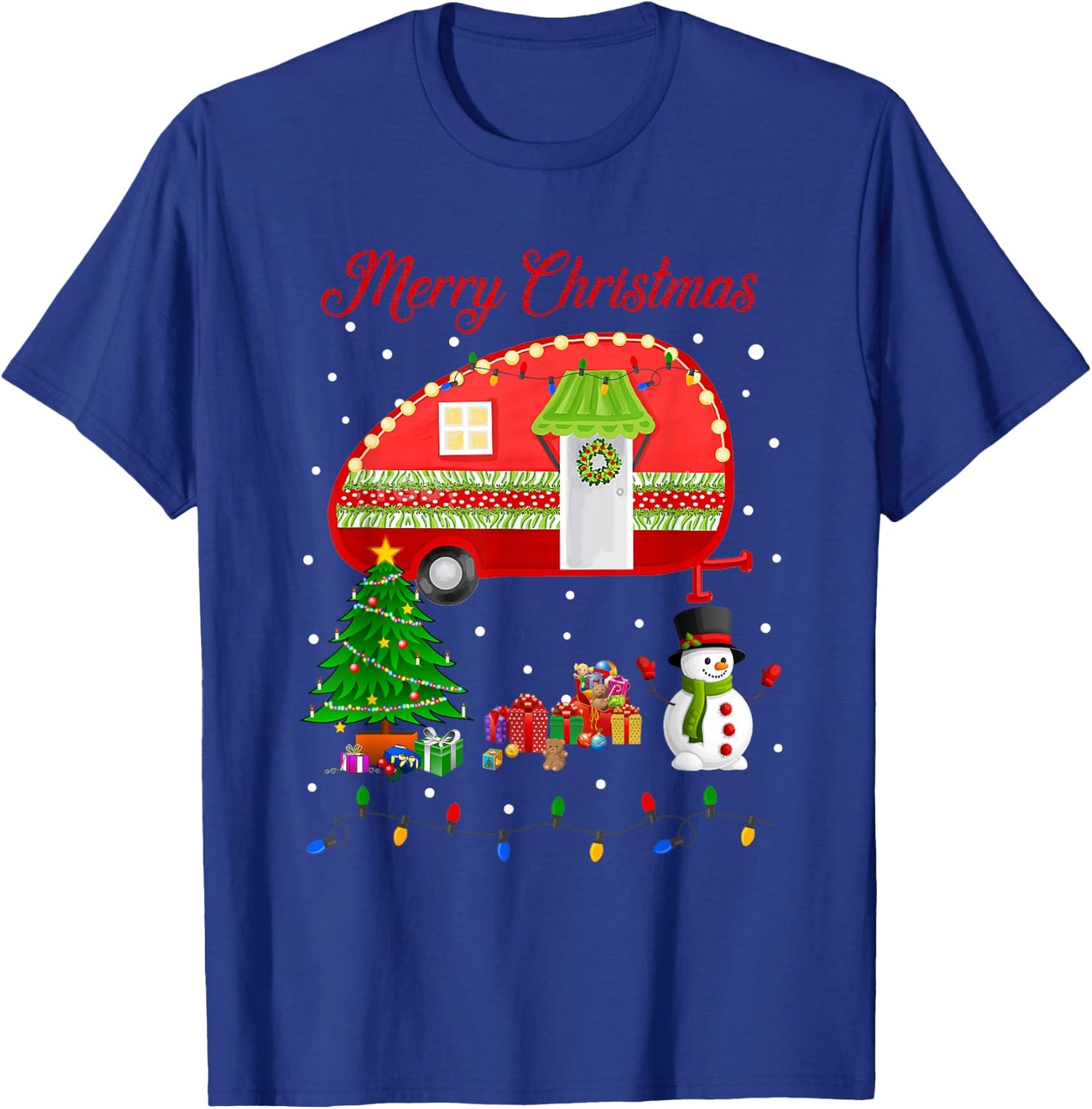Camping Christmas Happy Camper Xmas Camp Gifts Women T-Shirt - T-Shirt | Royal