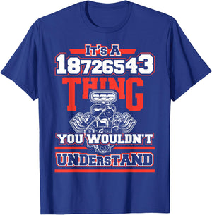 Funny V8 Engine Firing Order 18726543 for Car Guys T-Shirt - T-Shirt | Royal