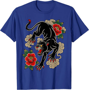 Traditional Tattoo Panther Old-School Flash-Art Graphic T-Shirt - T-Shirt | Royal