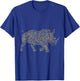 Rhino Shirts Colorful Rhino - Women, Girls - Black - Small - Short Sleeve - Classic Fit - Animal Print - Casual T-Shirt - T-Shirt | Royal