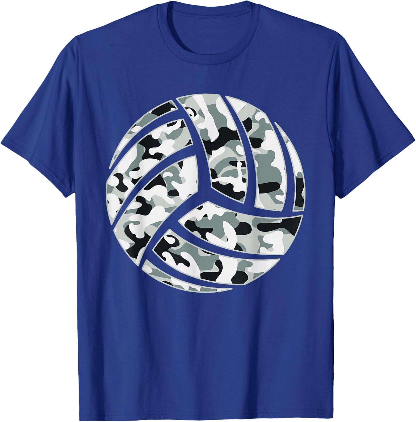 Camouflage Volleyball Lover Player Fan Cute Camo Volleyball T-Shirt - T-Shirt | Royal