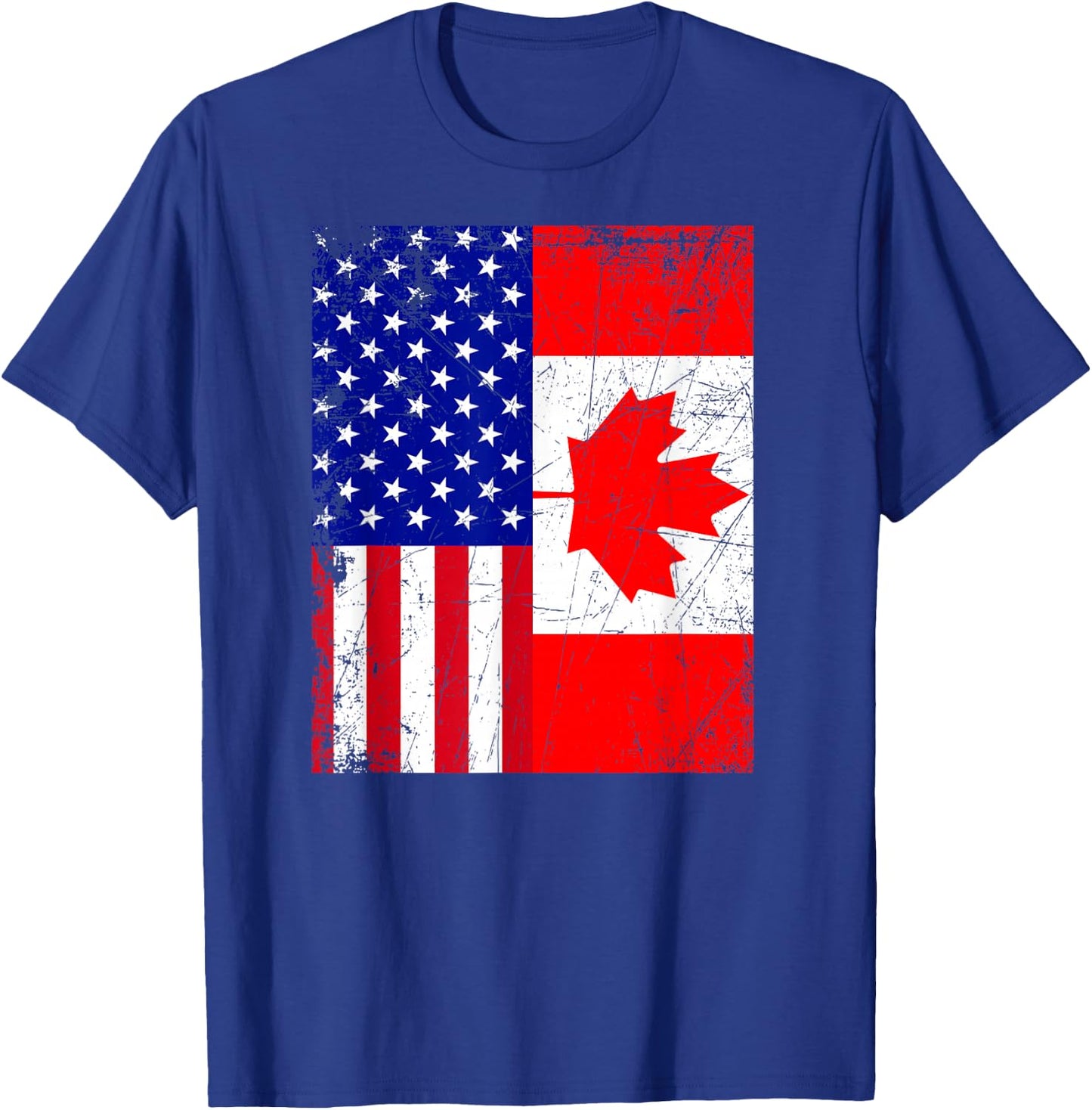 Canadian American Shirt USA Canada Flag 4th of July T-Shirt - T-Shirt | Royal