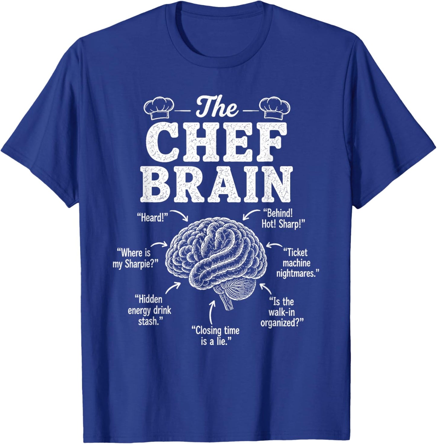 Chef Brain Heard Culinary Expert Cooking Kitchen Restaurant T-Shirt - T-Shirt | Royal