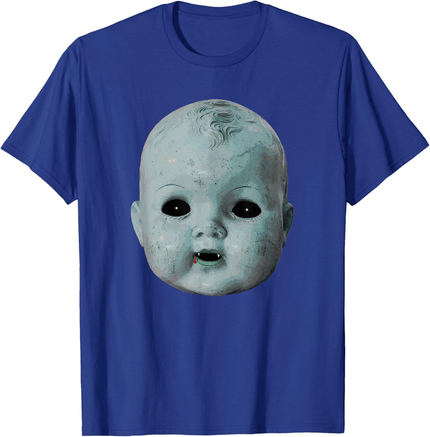 Scary Doll Head Ghost Creepy Halloween Vampire Baby Costume T-Shirt - T-Shirt | Royal