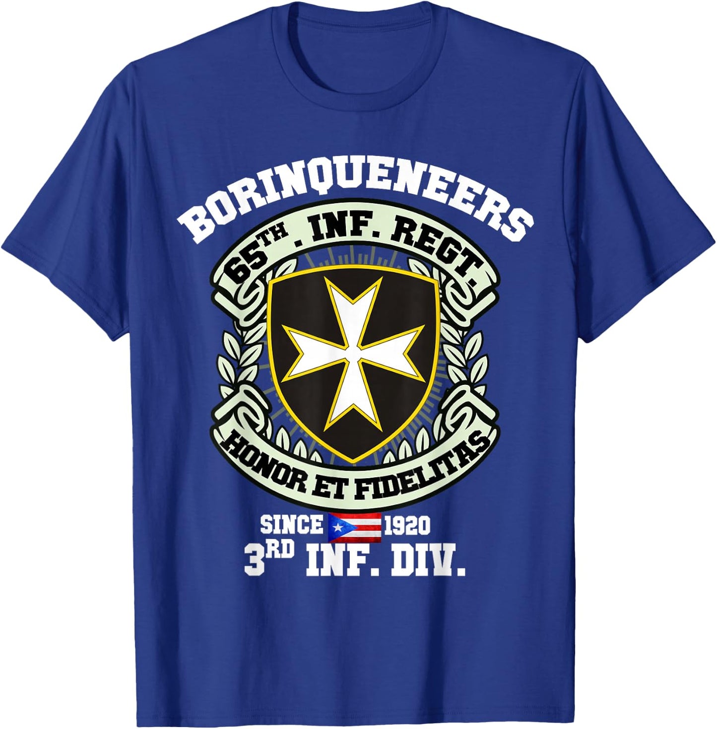 Puerto Rico Pride Borinqueneers Military T-Shirt - T-Shirt | Royal