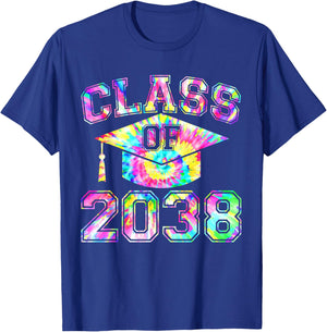 Tie Dye Future Class of 2038 Graduation 2038 Senior 2038 T-Shirt - T-Shirt | Royal