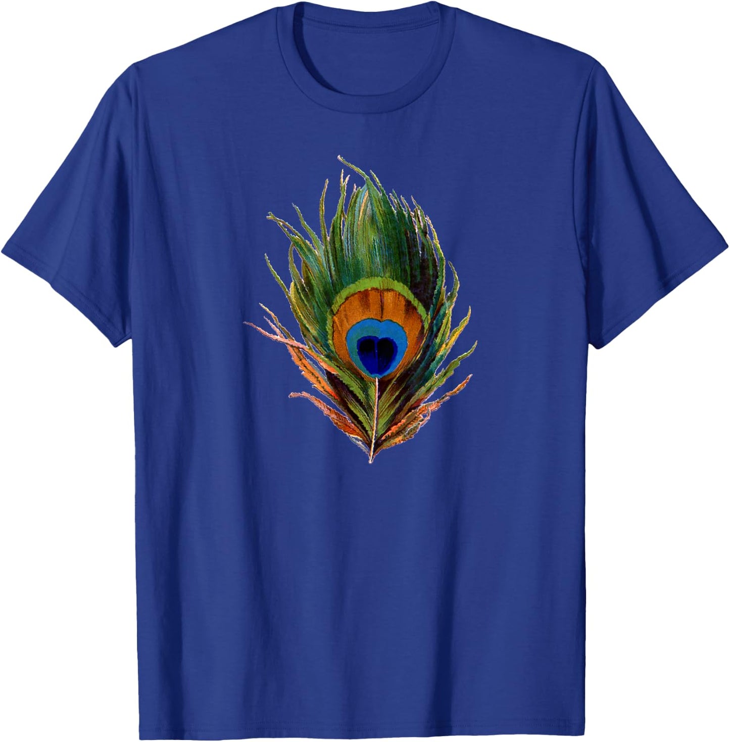 Vintage Peacock Feather Print T Shirt T-Shirt - T-Shirt | Royal