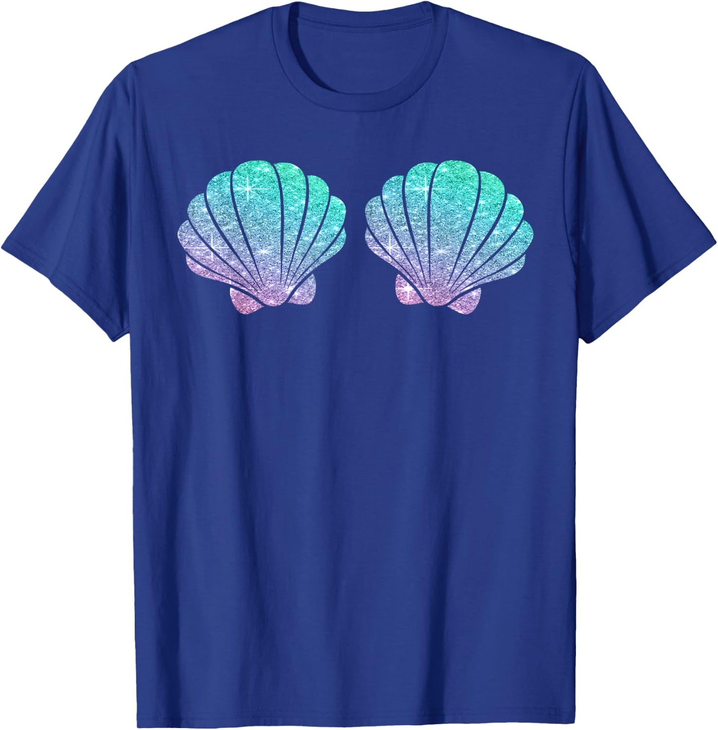 Halloween Girl Costume, Cute Mermaid Shell Bra Costume Women T-Shirt - T-Shirt | Royal