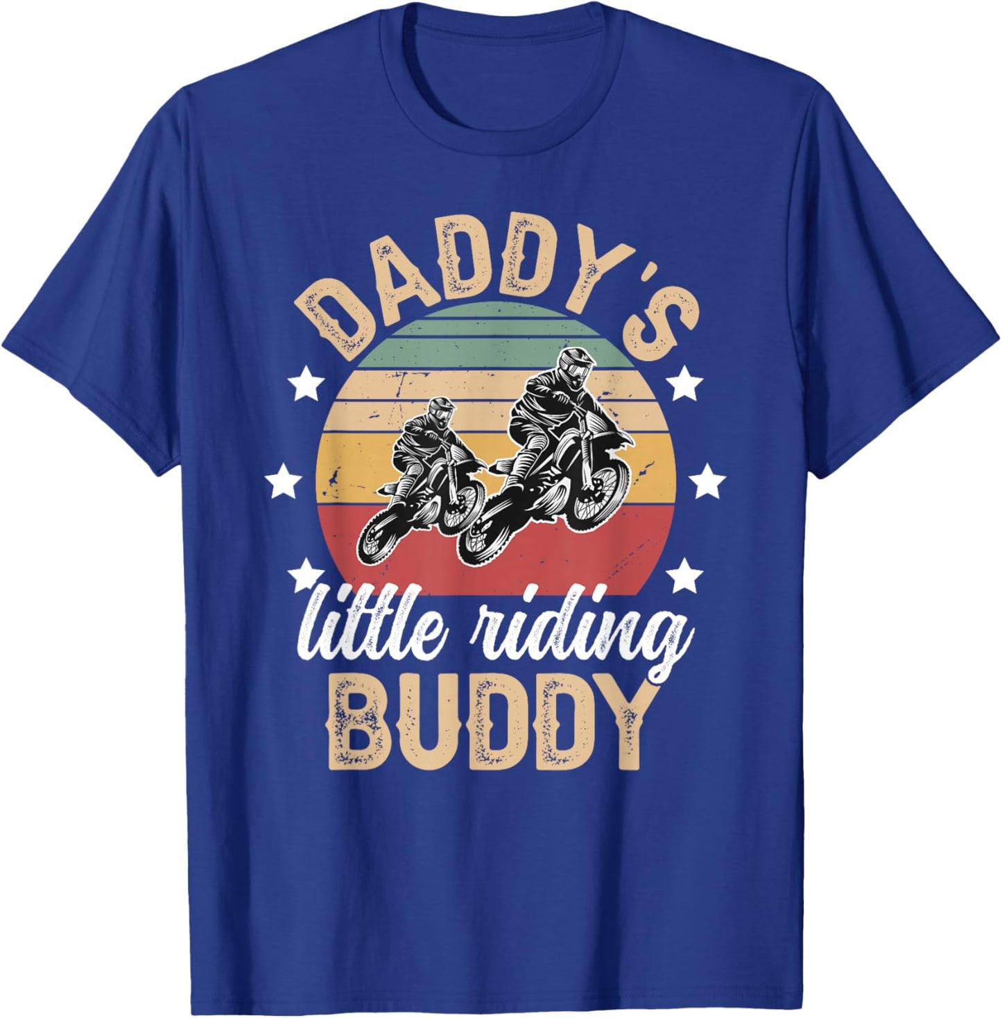 Daddy's Little Riding Buddy Son Riding Partners Dad And Son T-Shirt - T-Shirt | Royal