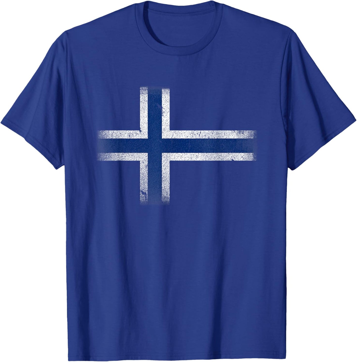 Norway Flag Distressed Nordic Red White Blue Symbol T-Shirt - T-Shirt | Royal