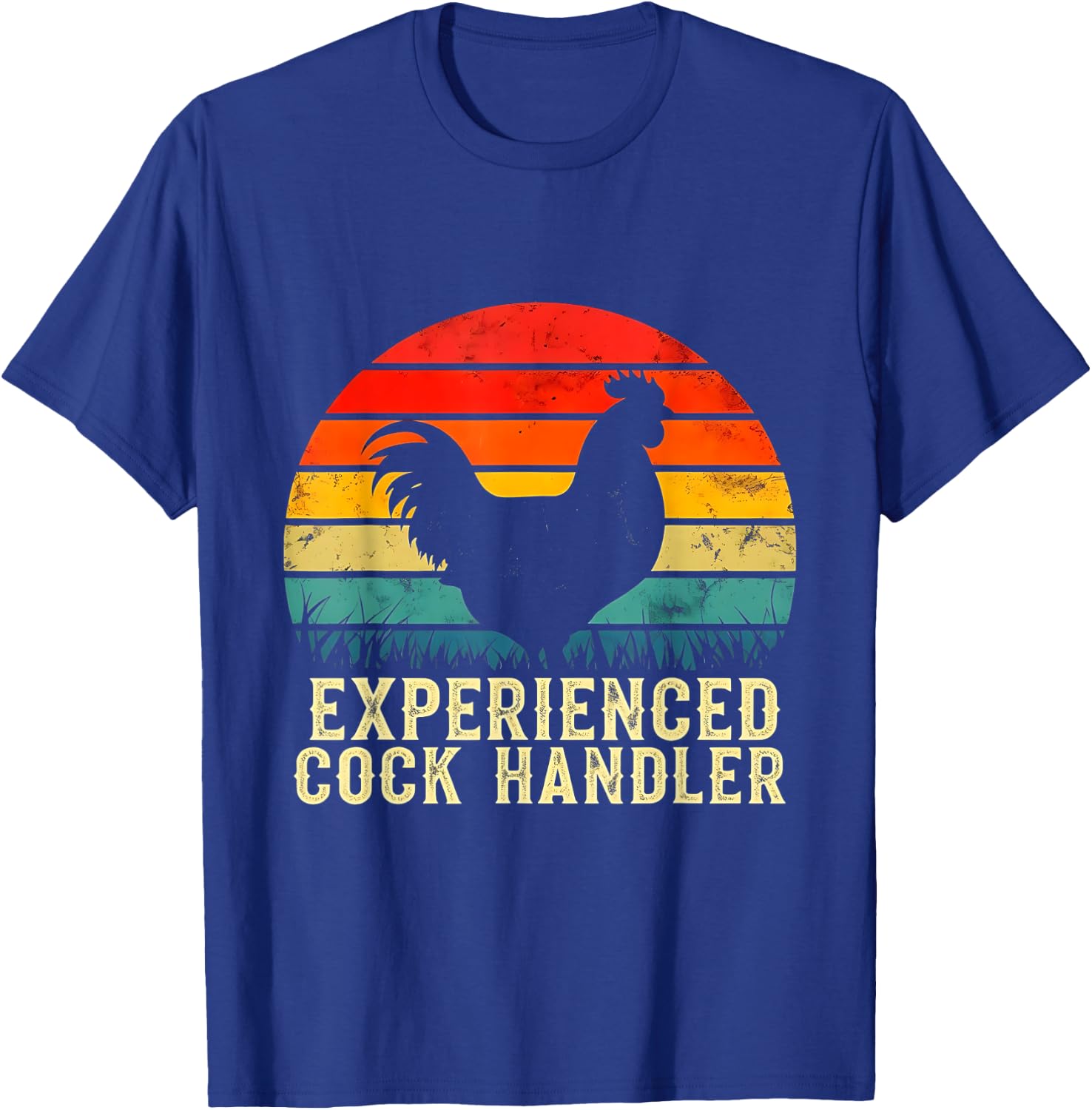 Experienced Cock Handler Funny Inappropriate Vintage Retro T-Shirt - T-Shirt | Royal