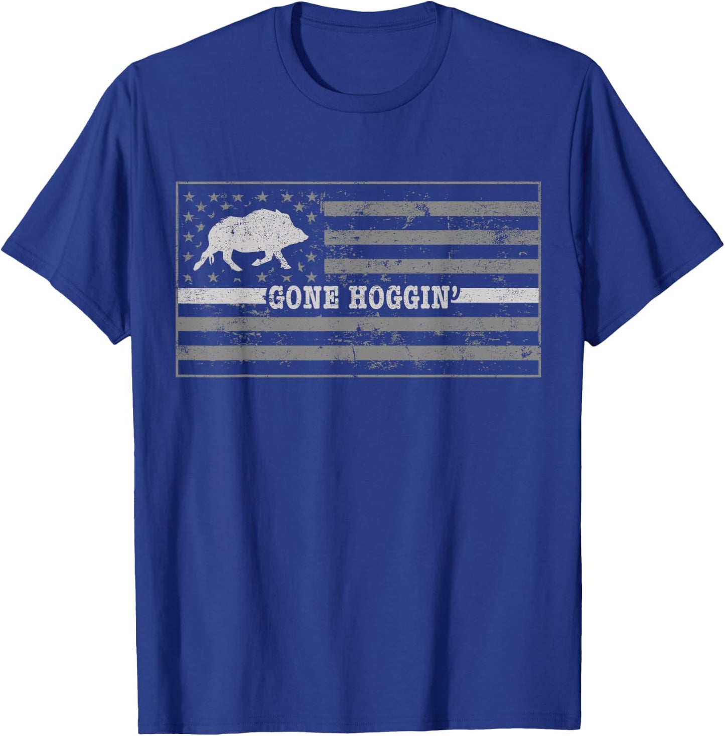 Dog Hog Hunting Shirt Gone Hoggin Hog Hunting Stuff T-Shirt - T-Shirt | Royal