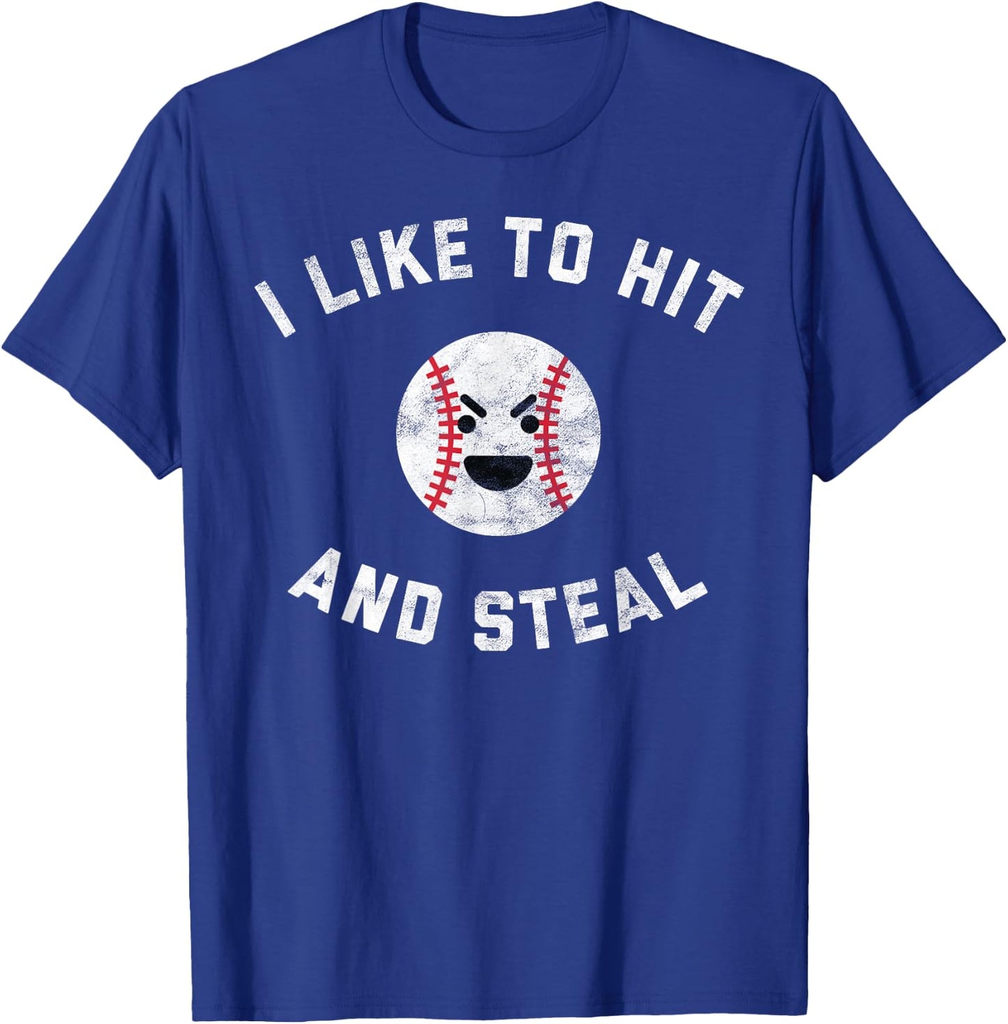 Funny Baseball Pun Shirt I Like to Hit and Steal T-Shirt - T-Shirt | Royal