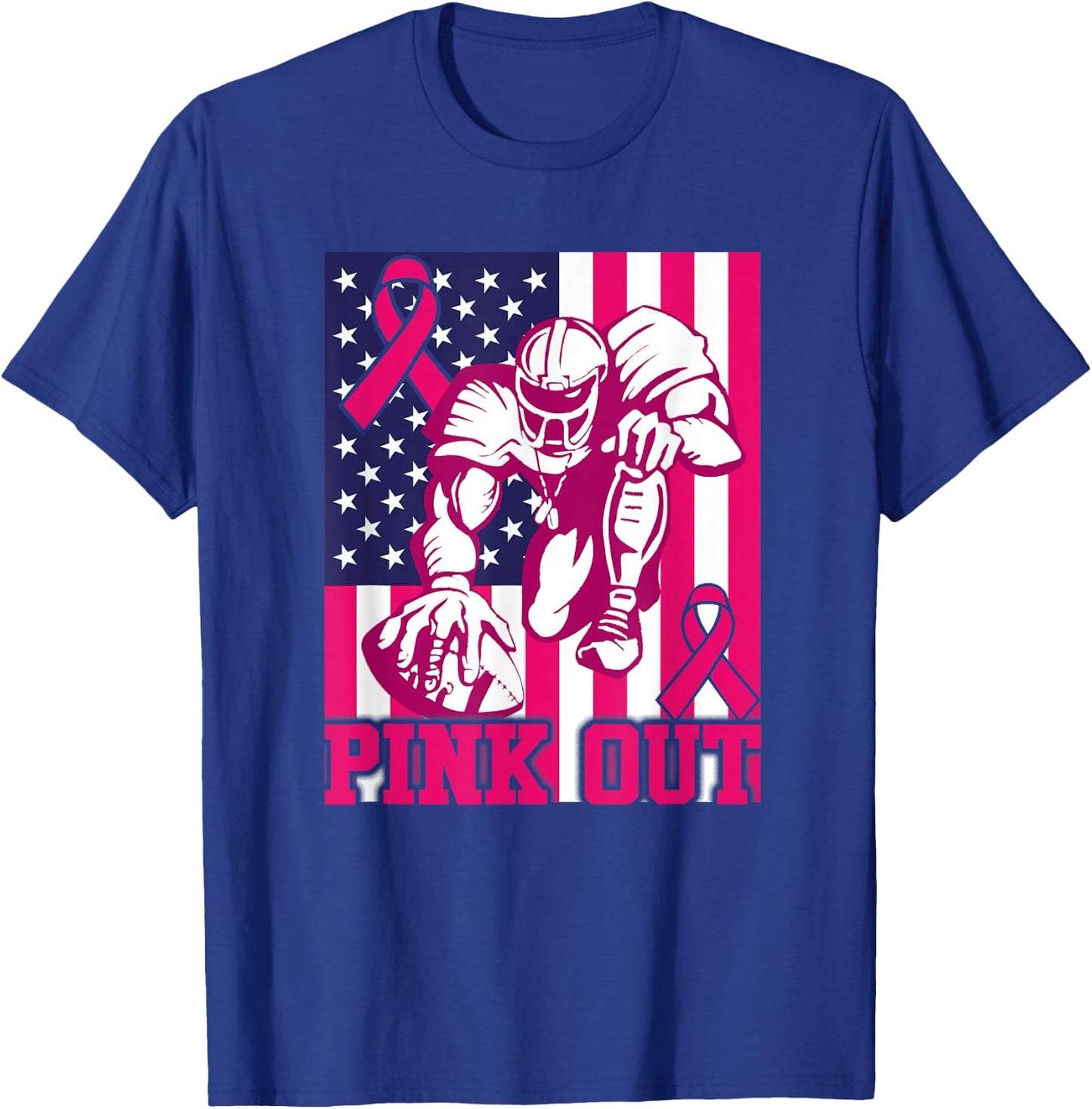 Pink Out Football Breast Cancer Awareness Toddler Boys Kids T-Shirt - T-Shirt | Royal