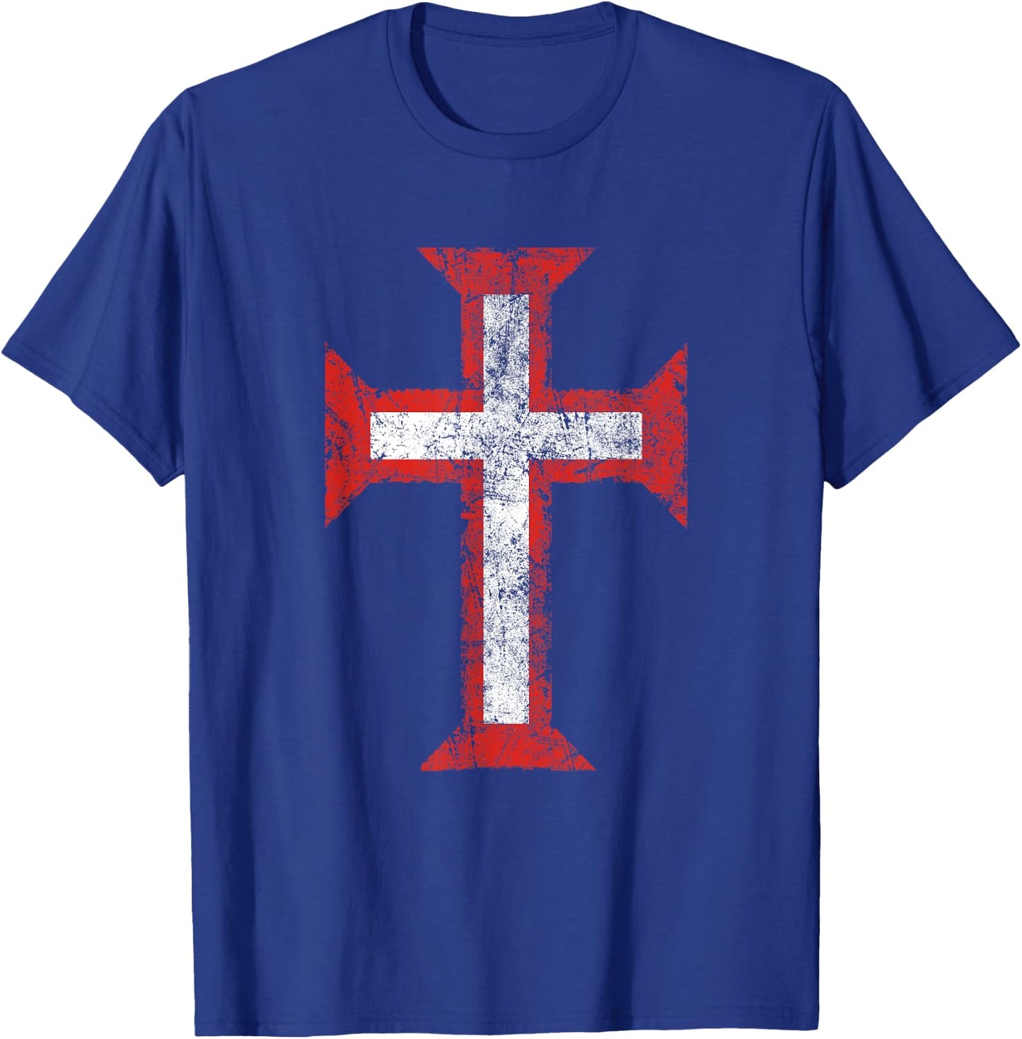 Order of Christ Cross-Templar-christian-Portugal-Eroded T-Shirt - T-Shirt | Royal