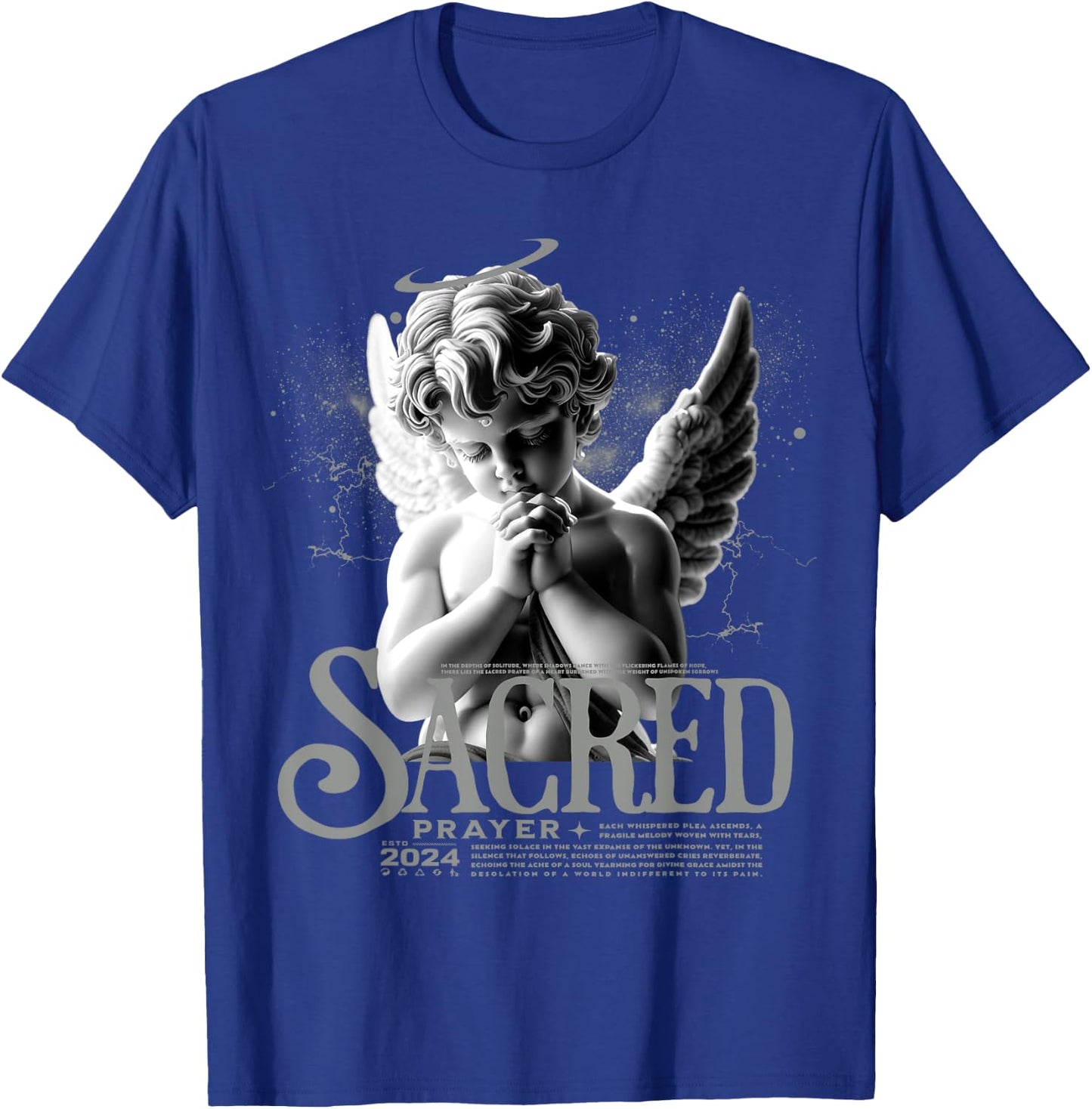 Angelus Prayer Retro Wet Cement 4s Matching Men Women T-Shirt - T-Shirt | Royal