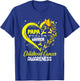 Papa Of A Warrior Gold Heart Childhood Cancer Awareness T-Shirt - T-Shirt | Royal