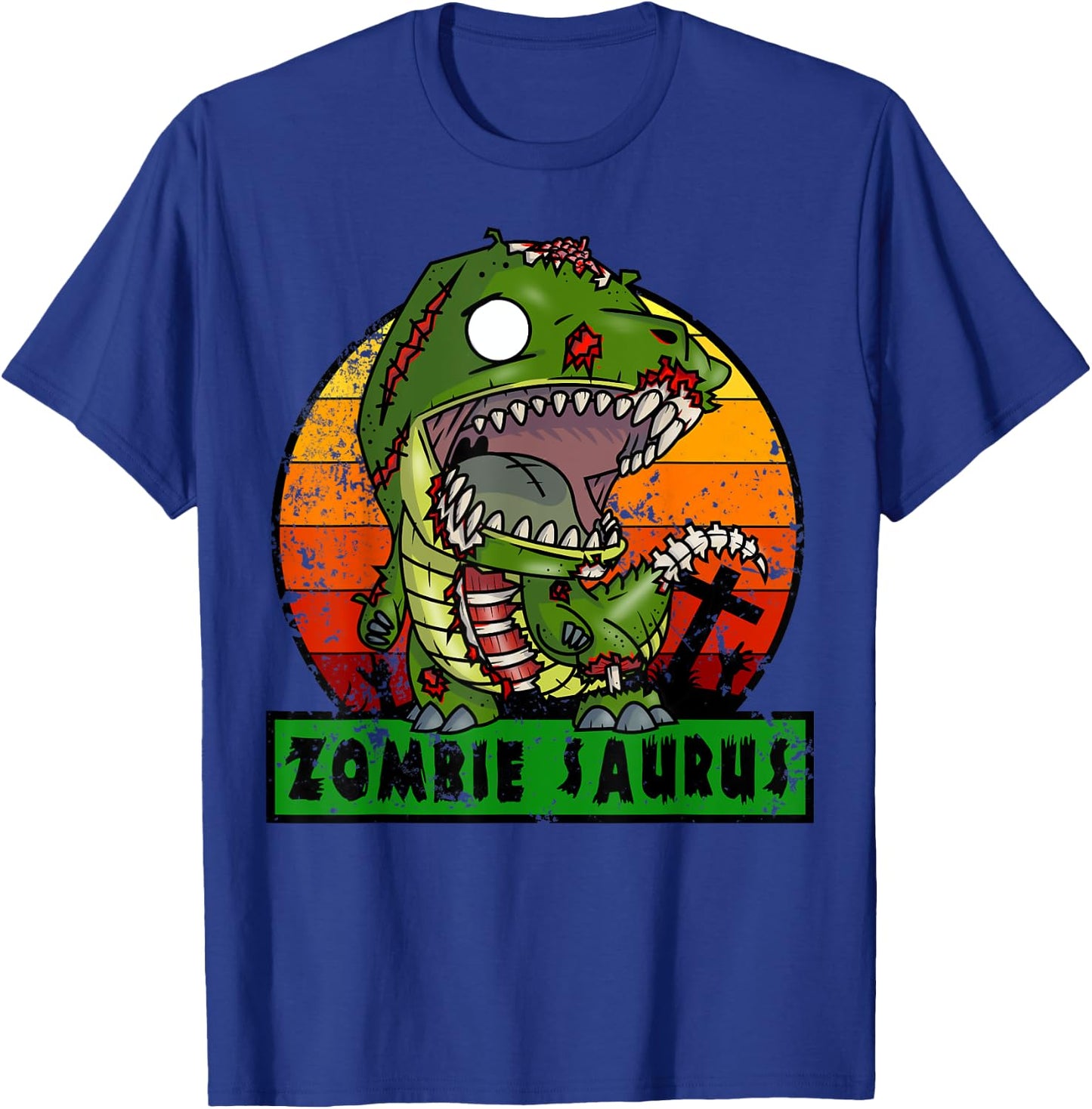 Zombie Saurus Zombiesaurus Dinosaur Halloween Costume Boys T-Shirt - T-Shirt | Royal