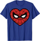 Marvel Spider-Man Face Mask Valentine's Heart Logo Small T-Shirt - T-Shirt | Royal