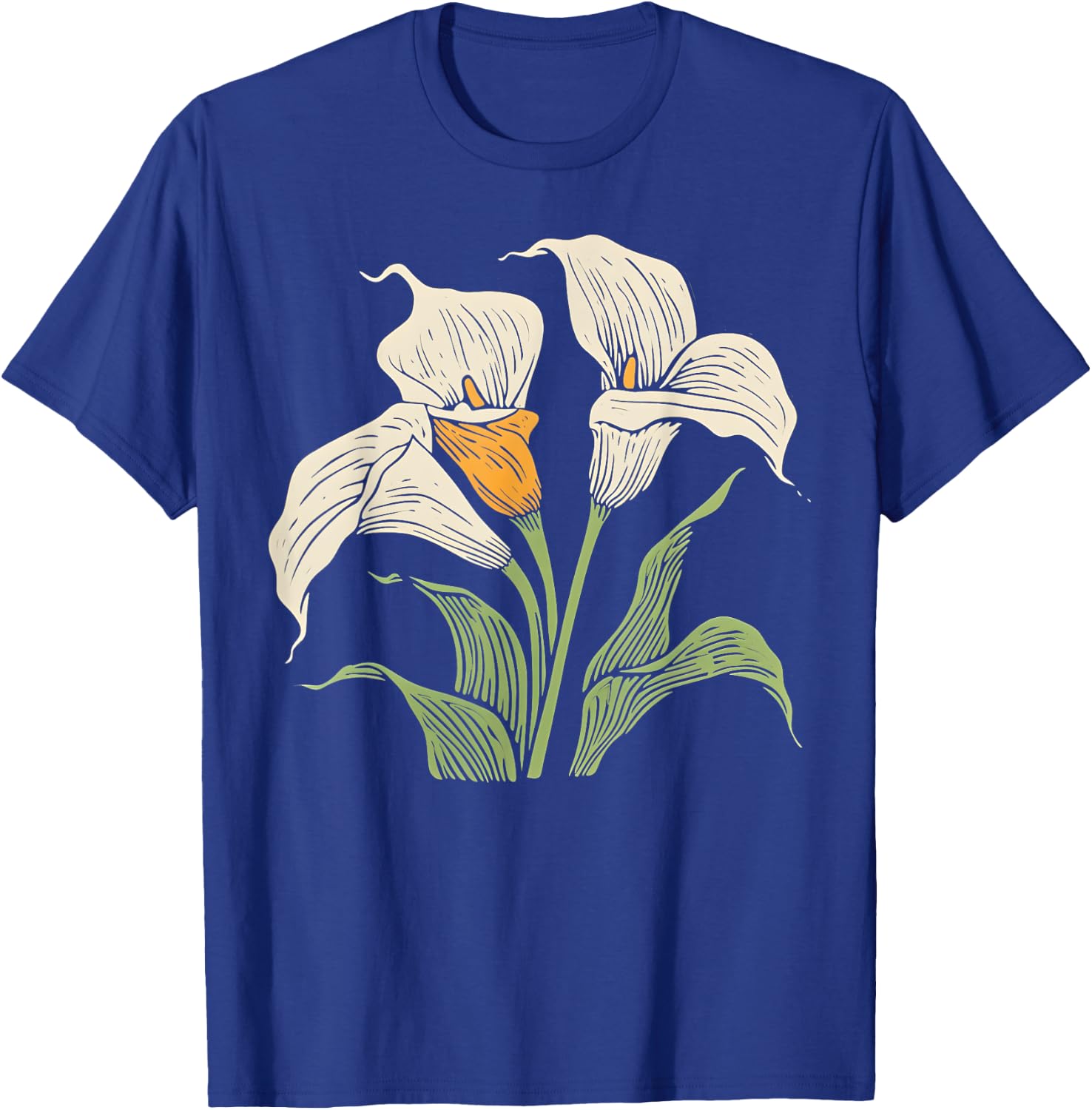 Vintage Botanical Calla Lily Flower Girl Floral Plant Mom T-Shirt - T-Shirt | Royal
