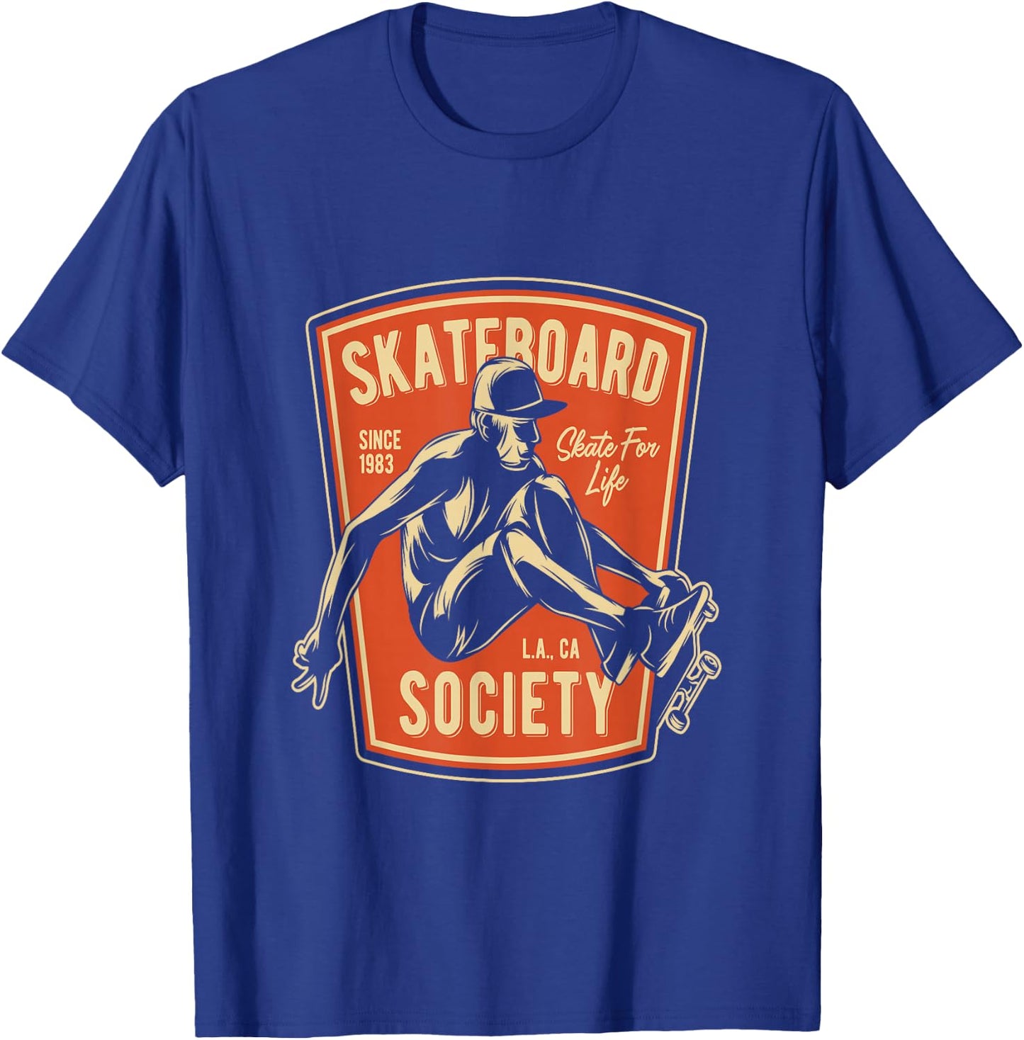 Skate For Life 1983 T Shirts Boy Skateboard T-Shirt - T-Shirt | Royal