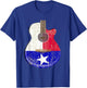 Guitar Texas Flag Distressed Acoustic Guitar Fan T Shirt T-Shirt - T-Shirt | Royal