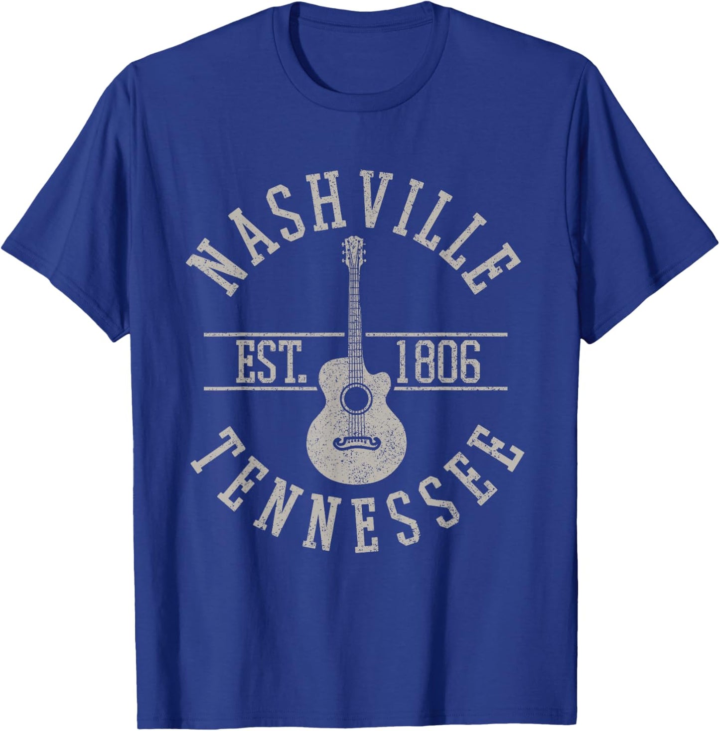 Nashville Tennessee Country Music USA Guitar Souvenir T-Shirt - T-Shirt | Royal