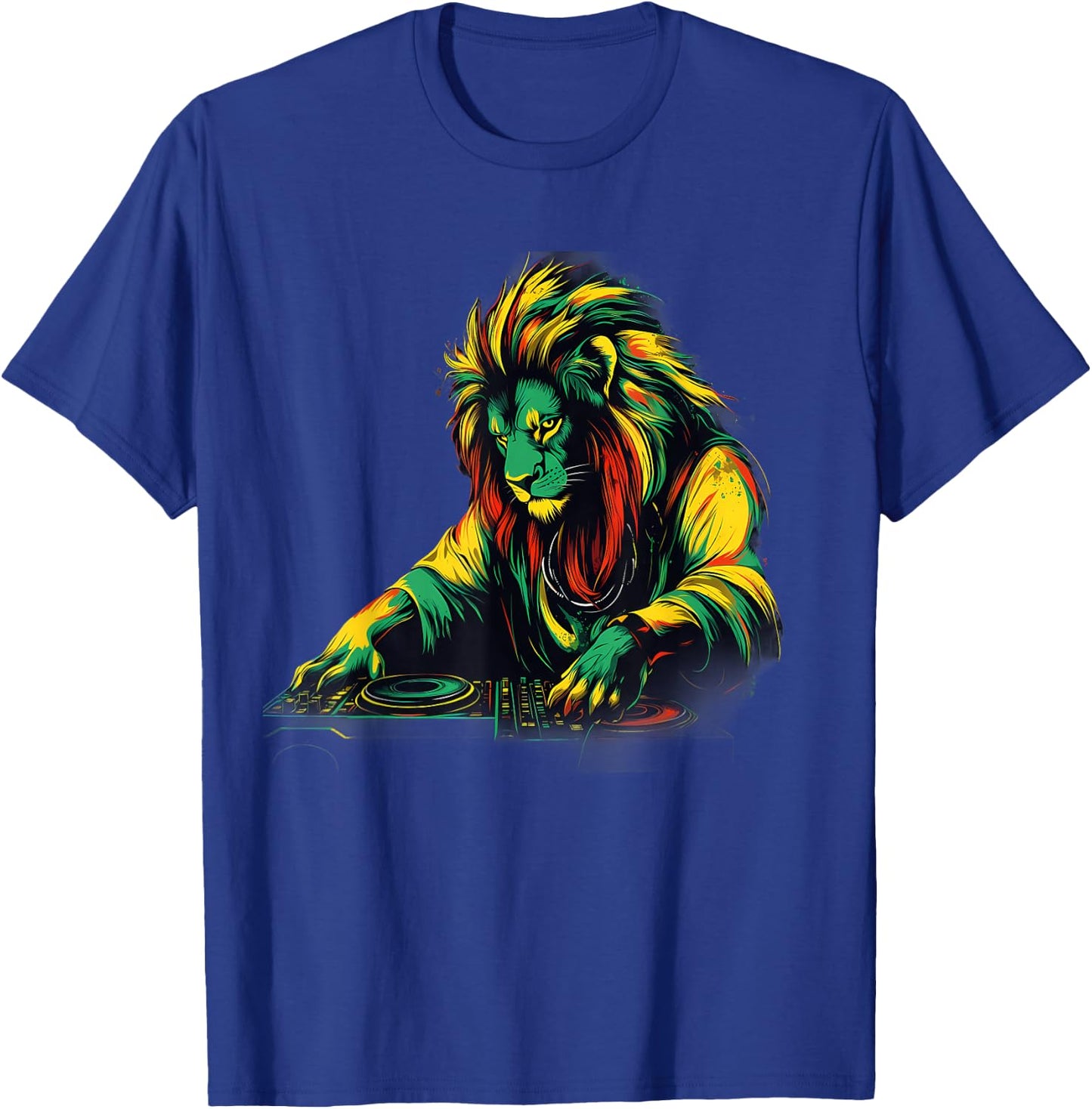 Rasta Reggae Music Headphones Rastafari Lion Of Judah T-Shirt - T-Shirt | Royal
