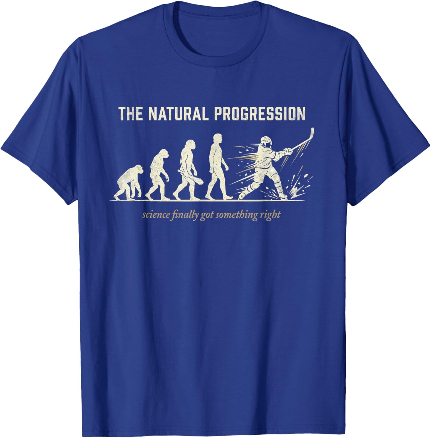 Funny Ice Hockey Evolution Natural Progression T-Shirt - T-Shirt | Royal