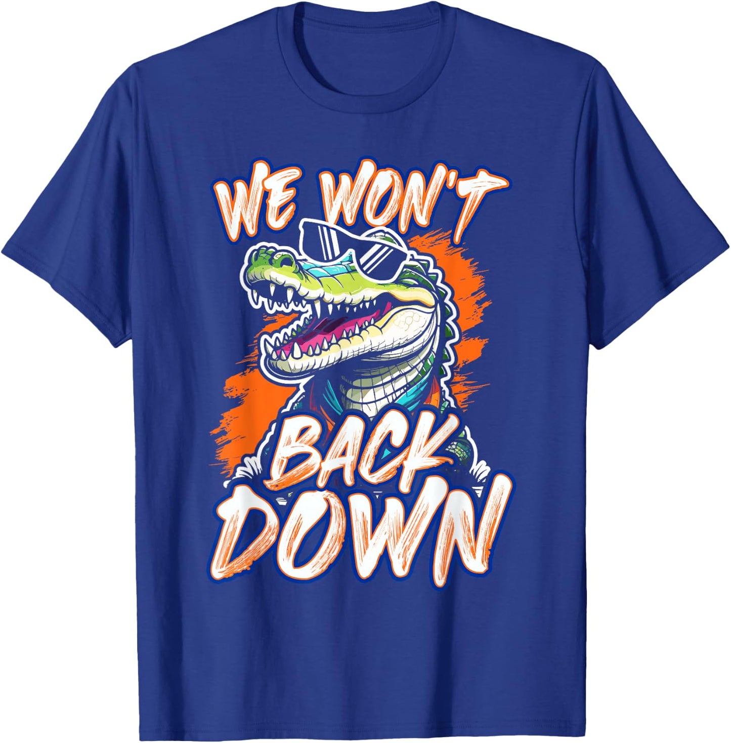 We Won't Back Down Vintage Swamp Gator T-Shirt - T-Shirt | Royal