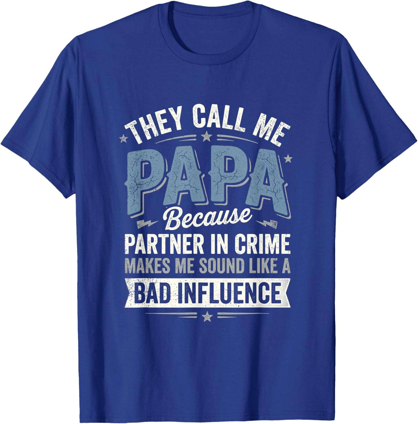 Funny Papa Partner in Crime Joke Grandpa T-Shirt - T-Shirt | Royal