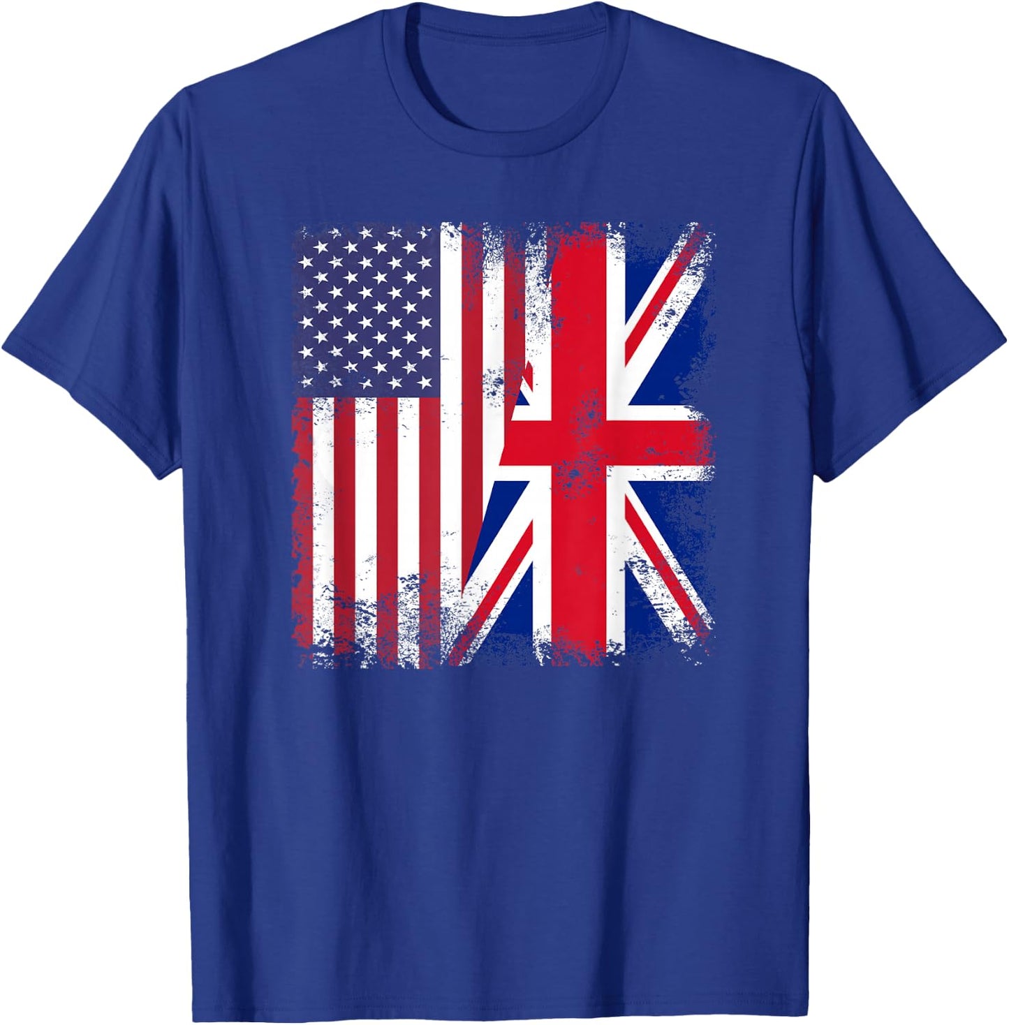 Half British UK Flag | Vintage United Kingdom USA Gift T-Shirt - T-Shirt | Royal