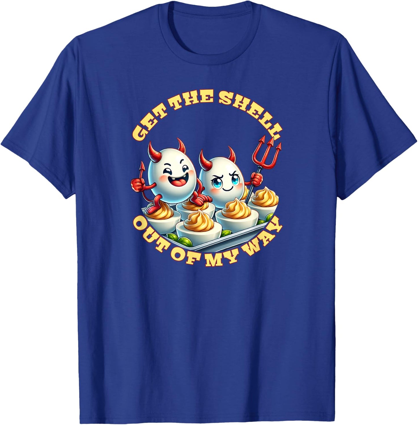 Funny Thanksgiving Dinner You Know Why I'm Here Deviled Egg - Funny Thanksgiving Shirt - Adults & Kids - Black - Small - Short Sleeve - Classic Fit - Cotton, Polyester - Machine Wash T-Shirt - T-Shirt | Royal
