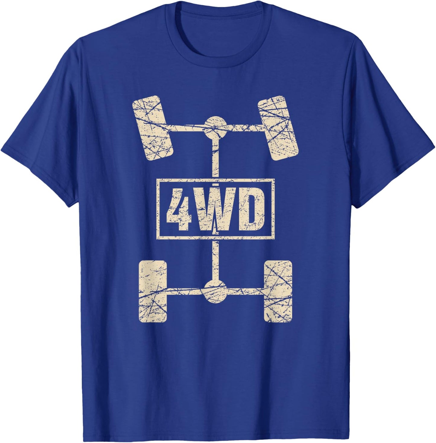 4WD T Shirt Retro Offroad Overland 4x4 Great Graphics T-Shirt - T-Shirt | Royal