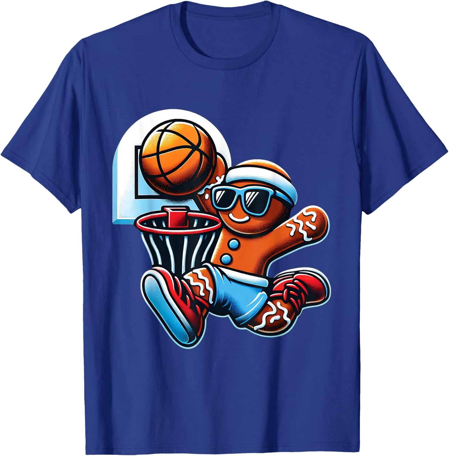 Christmas Gingerbread Basketball Christmas Boys T-Shirt - T-Shirt | Royal