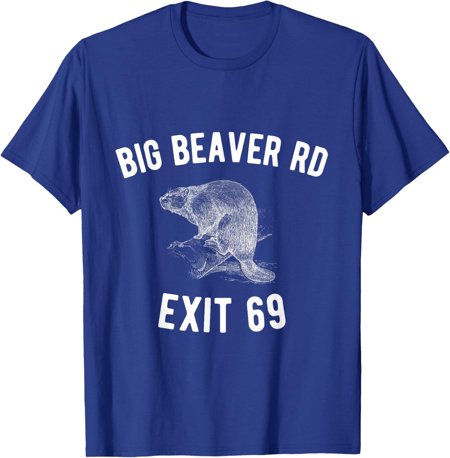 Detroit Shirt | Big Beaver Exit 69 T-Shirt - T-Shirt | Royal