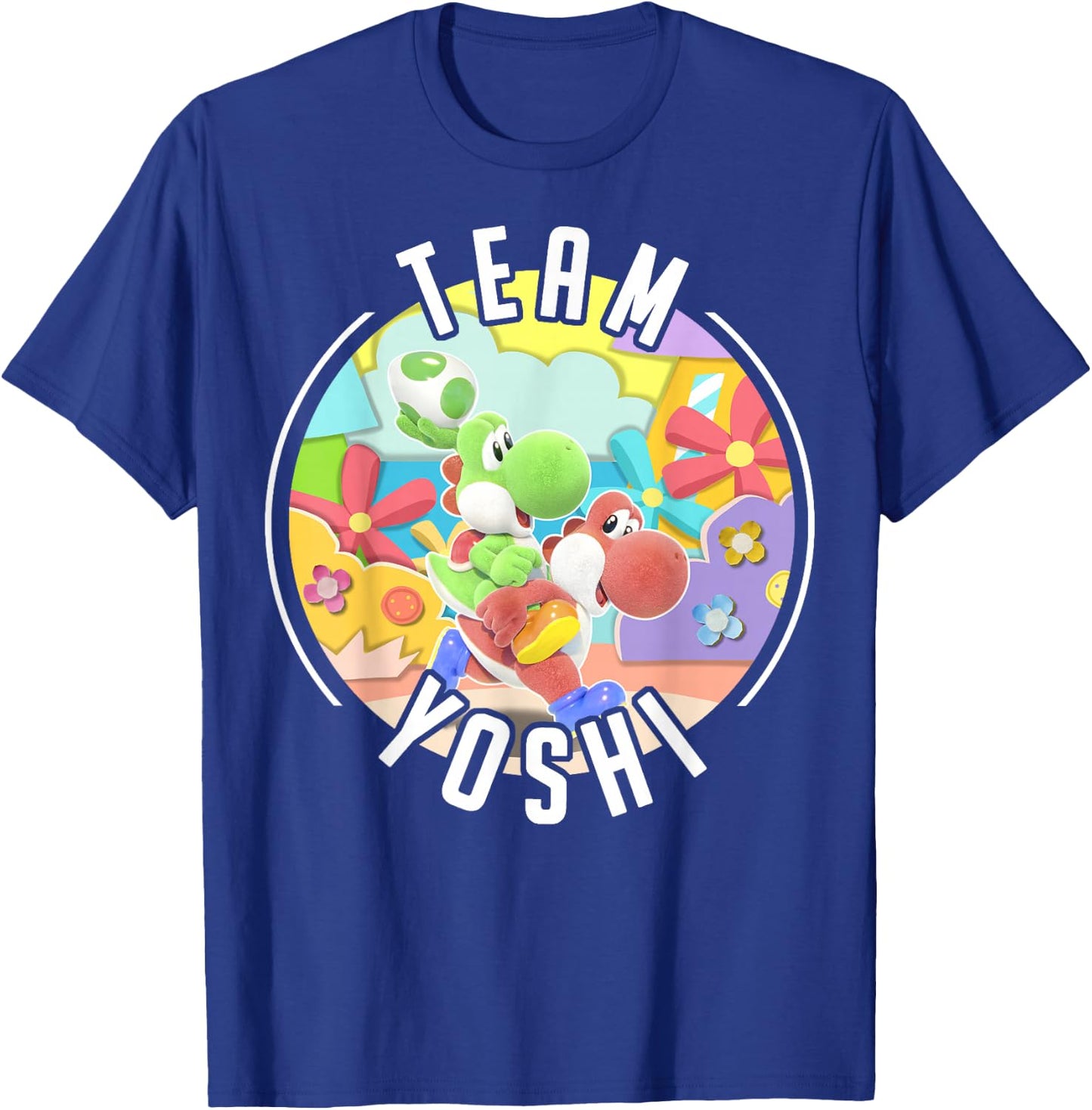 Yoshi's Crafted World Team Yoshi Piggyback Poster T-Shirt - T-Shirt | Royal